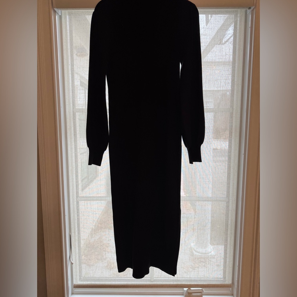 Elegant Black Long Sleeve Turtleneck dress